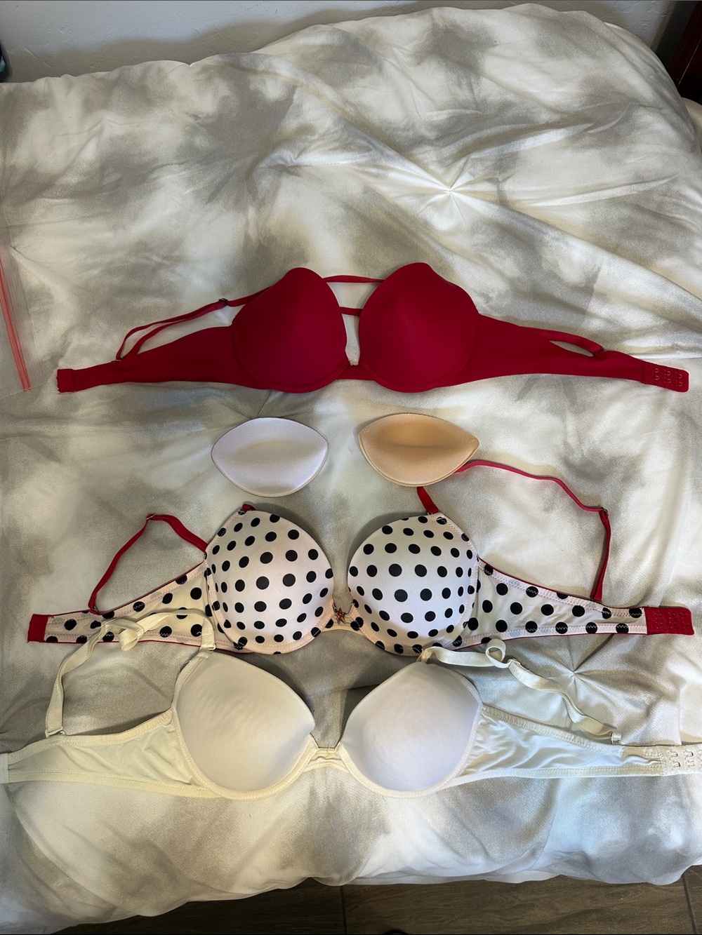 Frederick’s of Hollywood bras size 34B. Hollywood Extreme interchangeable